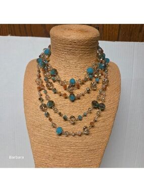 Aldo 4-Strand Cascading Crystal Bead Necklace